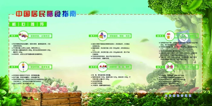 膳食指南展板psd模版下载