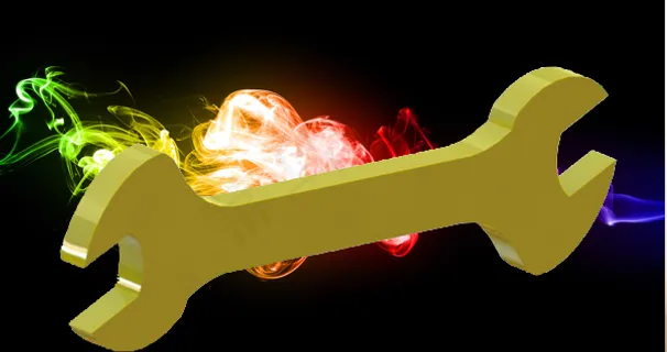 手动扳手或键用于打开螺母和螺栓