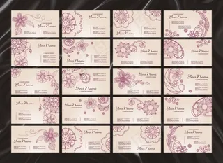 抽象花卉名片矢量素材 CDR