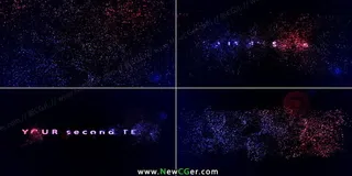 红蓝两色粒子AE文字特效模板