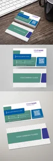 蓝绿清新名片创意商业名片