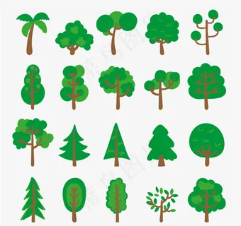 20款绿色树木设计矢量素材