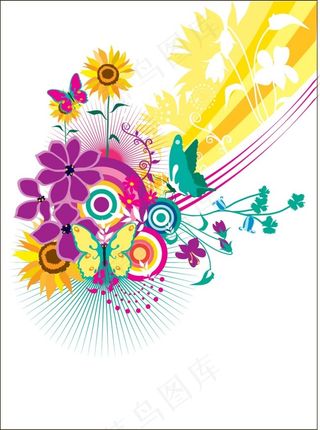 花朵花纹创意矢量