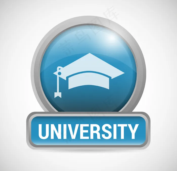 金属质感大学校园标志矢量素材ai矢量模版下载