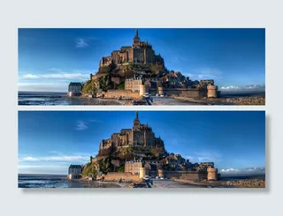 唯美海上城堡海报背景　