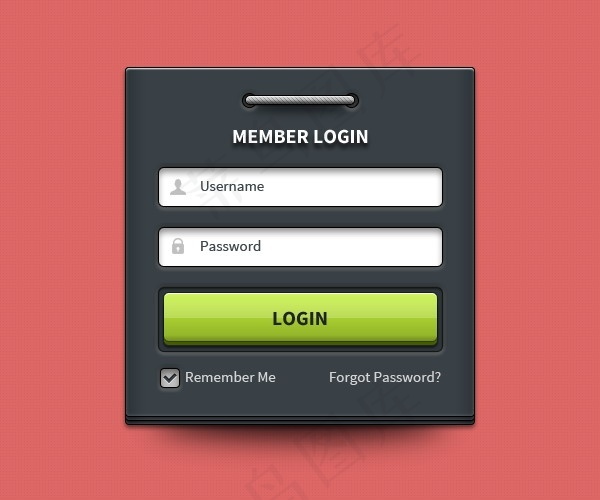 会员登录表单psd素材