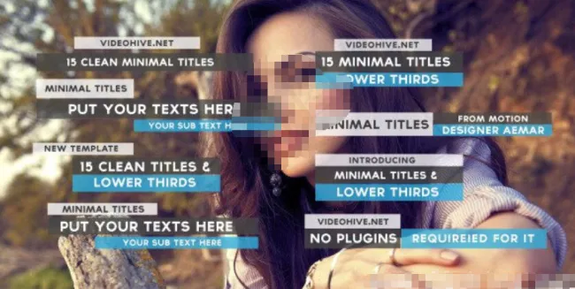 15组简洁大方的字幕条动画包装AE...