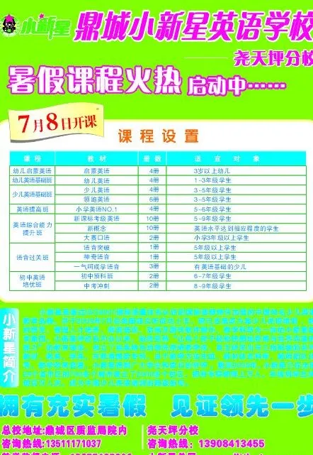 小新星招生海报图片cdr矢量模版下载