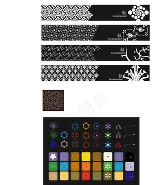 韩国矢量花纹图案