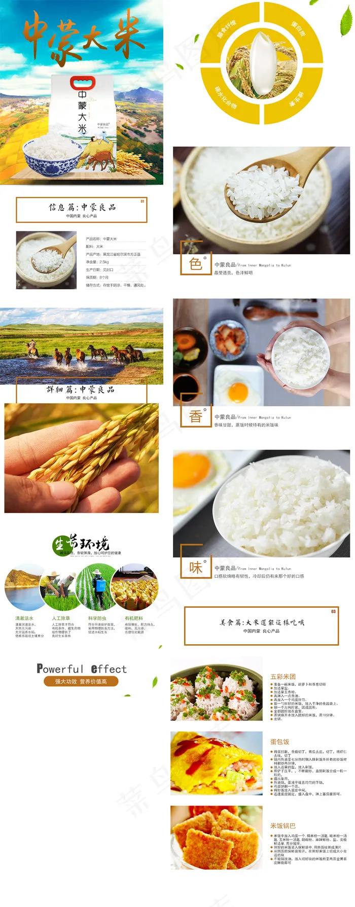 大米详情页粗粮描述创意简约psd模版下载