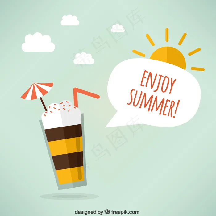 享受夏天！ai矢量模版下载