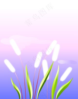 卡通风景毛毛草