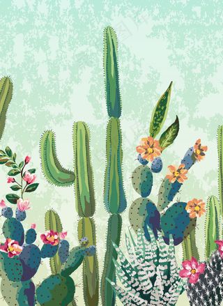 手绘自然元素植物花卉