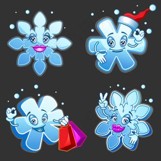 卡通雪花图像矢量素材
