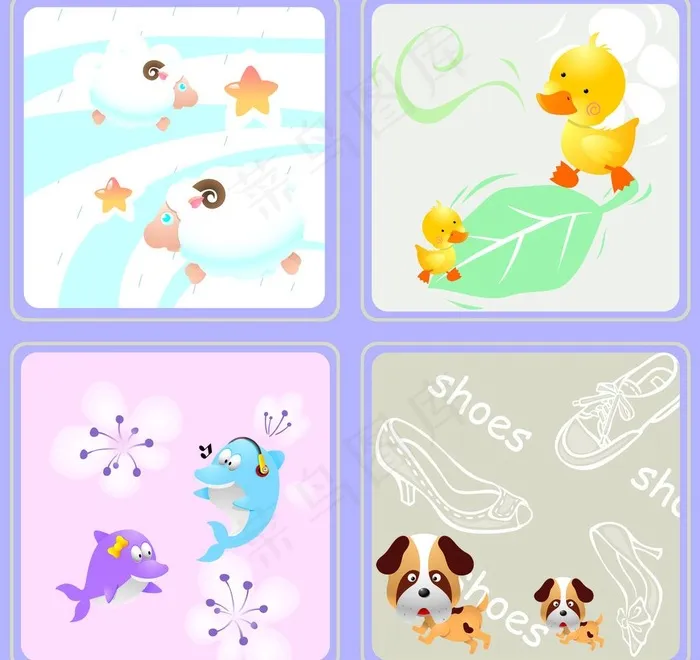 卡通（地板革）图片psd模版下载