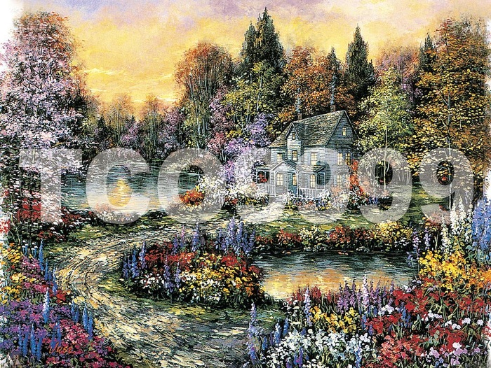 油画 手绘油画 田园风景(26x2...