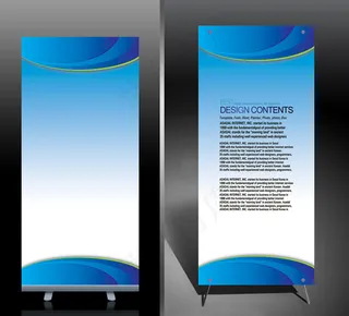 蓝色科技X展架设计 易拉宝设计