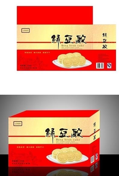绿豆饼包装图片cdr矢量模版下载