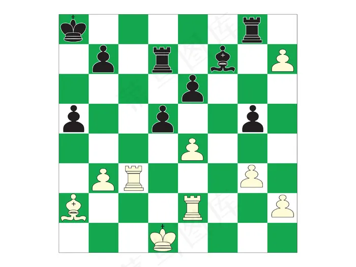 矢量棋盘和人物eps,ai矢量模版下载