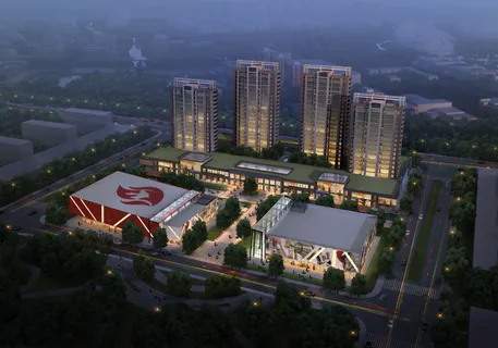 商业街夜景效果图 商业街夜景效果图