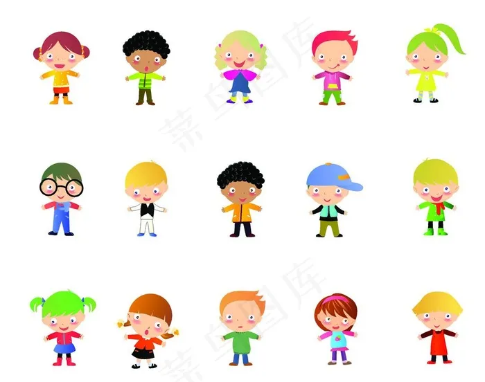 卡通儿童小孩eps,ai矢量模版下载
