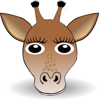 有趣的长颈鹿人脸动画