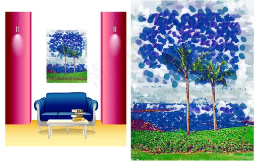 家居室内装饰画树木风景 家居室内装饰画树木风景