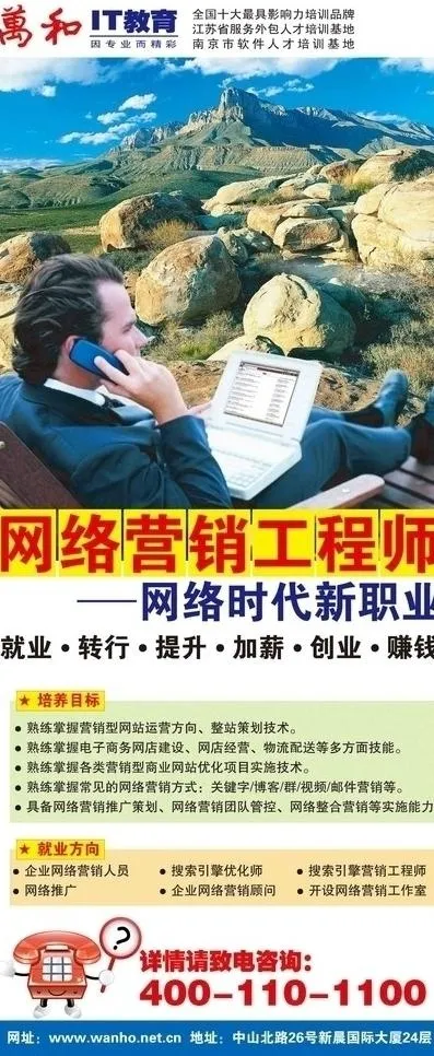 网络营销招生展架图片eps,ai矢量模版下载