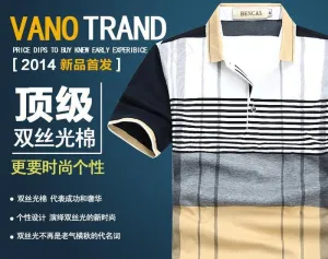 双丝光棉短袖翻领t恤图片