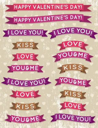 情人节飘带矢量01