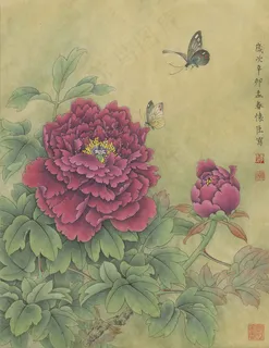 李怀臣工笔牡丹高清图