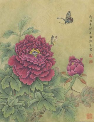 李怀臣工笔牡丹高清图