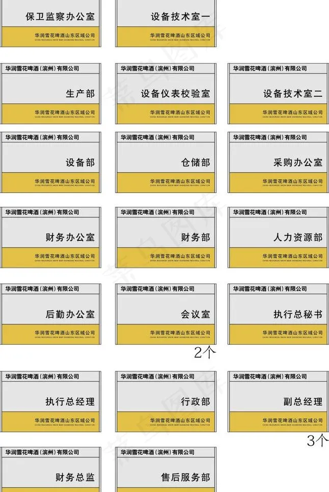 科室牌 平面科室牌 标识牌图片cdr矢量模版下载