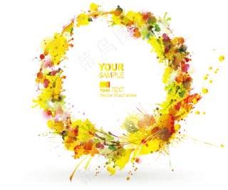 水彩花朵花卉花环花边花纹夏季海报P...