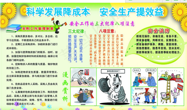 采购部门安全月展板(6299X3780(DPI:80))psd模版下载