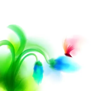 梦幻水彩花朵矢量素材