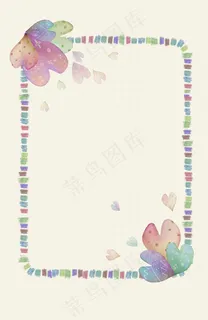 水彩手绘边框设计PSD素材