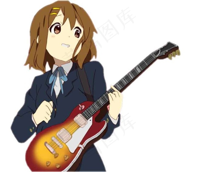 弹吉他的美少女