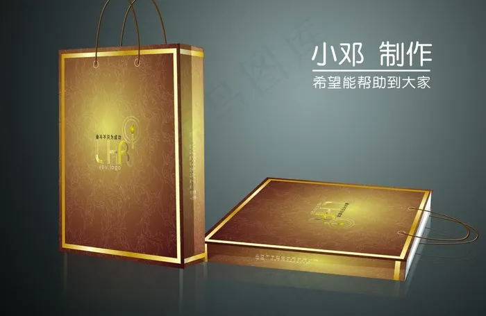 稳重手提袋设计 (平面图)图片ai矢量模版下载