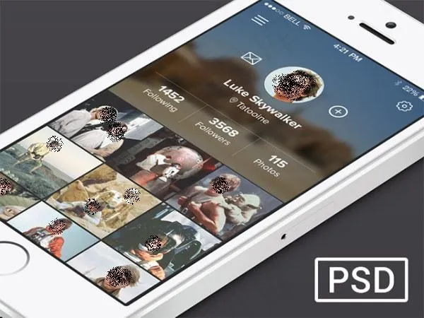ios7个人信息APPUI界面模板psd模版下载