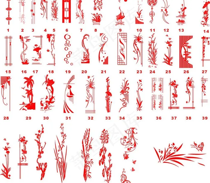 矢量手描窗花图片cdr矢量模版下载