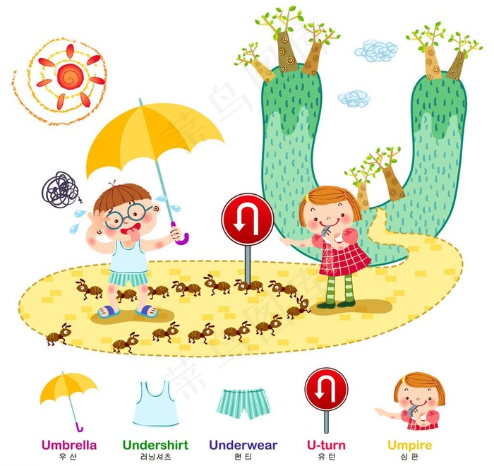 指挥蚂蚁的女孩图片