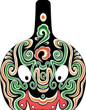 马勺脸谱 中华传统 装饰 AIai矢量模版下载