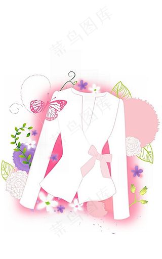 女性服装与鲜花