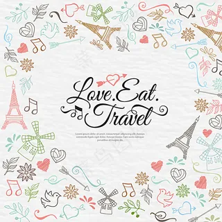 浪漫巴黎旅游素材背景图片