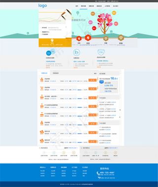 金融服务平台网站主页模板PS
