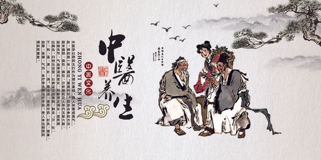 水墨中国风中医养生展板