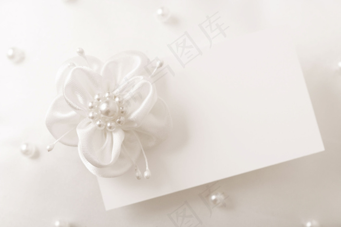 珍珠与婚礼贺卡图片
