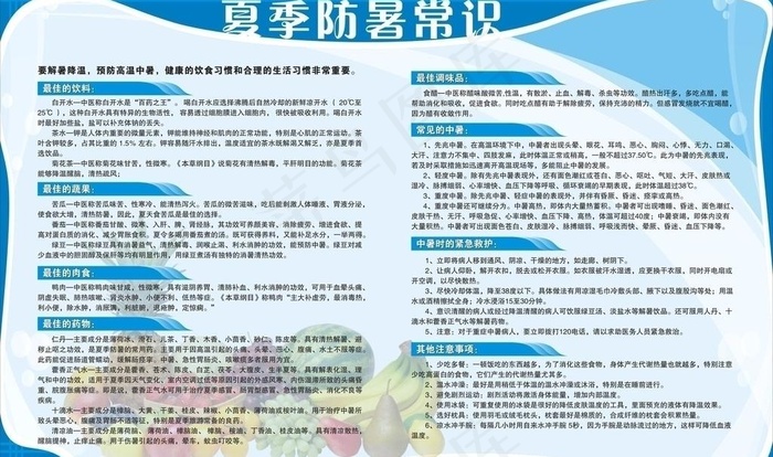 夏季防暑常识图片cdr矢量模版下载