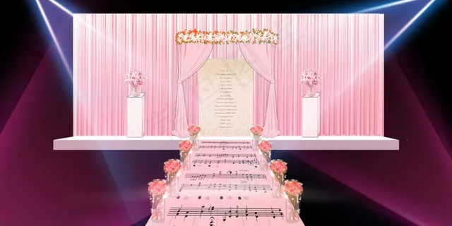 粉色会场效果图